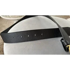Gucci GG Marmont 409417 Black Leather Belt Gold Logo Italy Unisex sz 90/36 Women main image 3